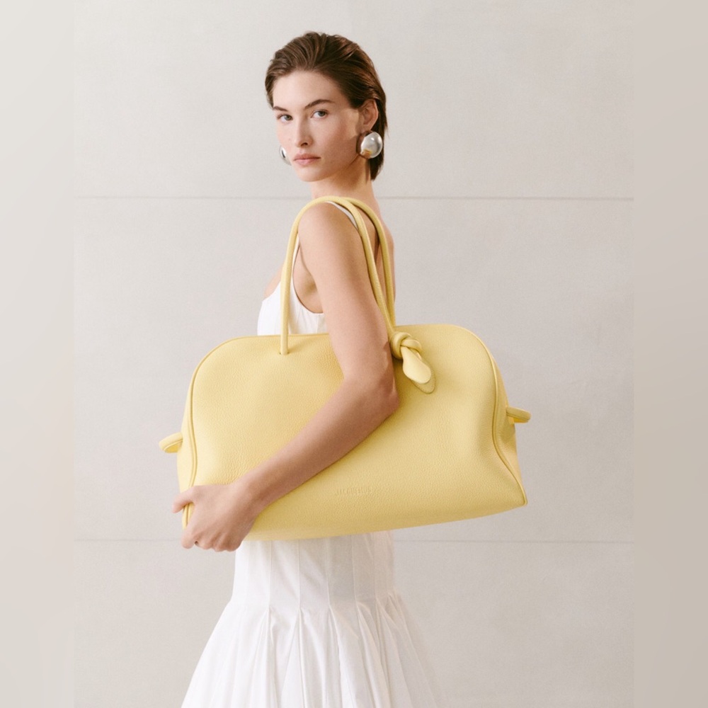 Jacquemus Large Turismo Tote Bag in Light Yellow